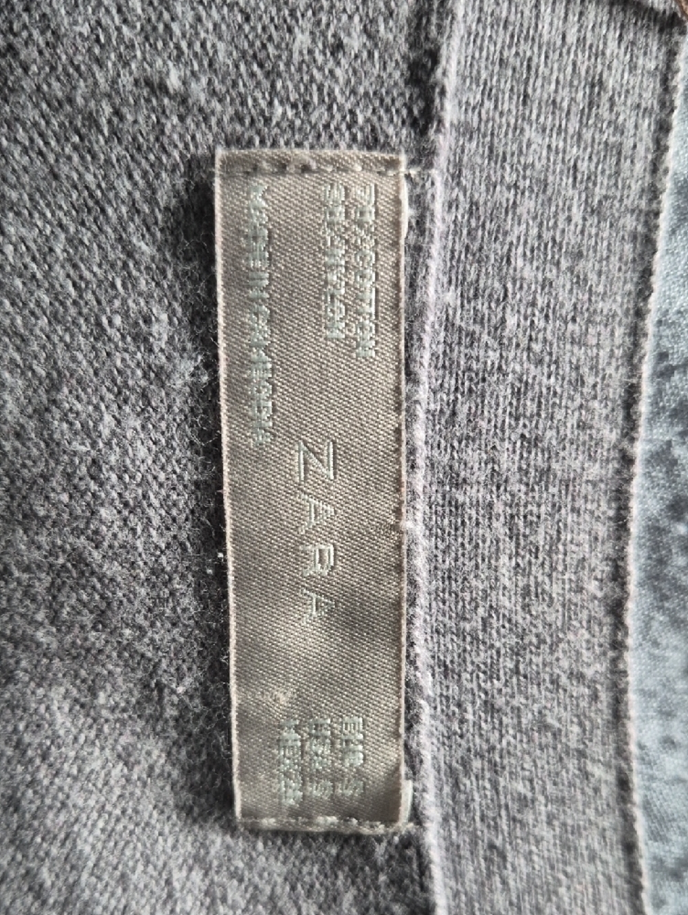 Zara Light Gray Open Front Long Cardigan - Picture 2 of 3